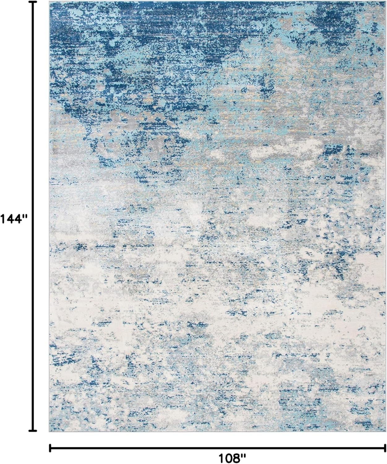 SAFAVIEH Jasper Collection Area Rug - 9' x 12', Grey & Blue, Modern Abstract Design, Non-Shedding & Easy Care, Ideal for High Traffic Areas in Living Room, Bedroom (JSP107G)