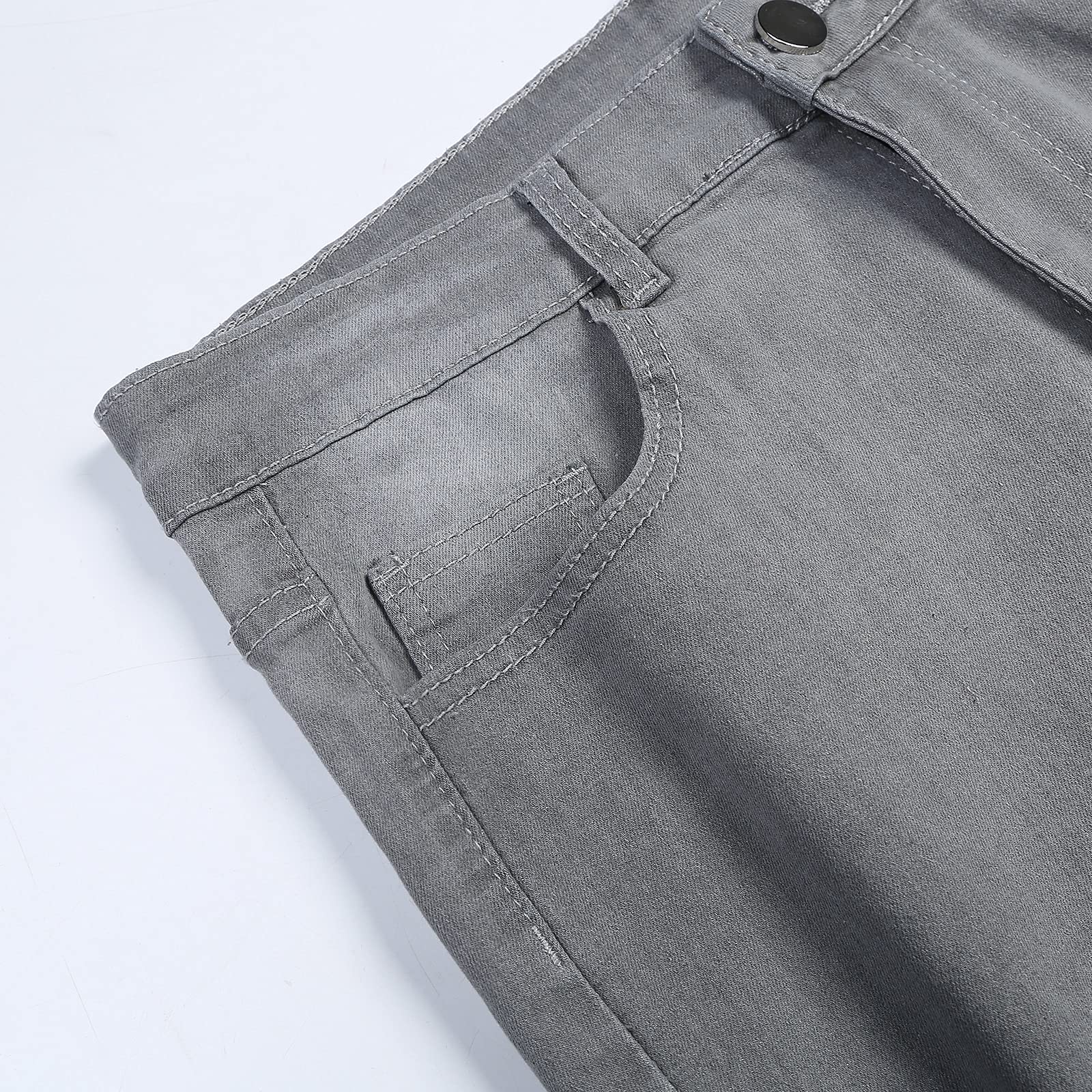WQZYY&ASDCD Jeans Pantalon Herren Gesteppte Bestickte Jeans Skinny Jeans Zerrissene Stretch-Denim-Hose Man Elastische Taille Patchwork Jogging-Denim-Hose