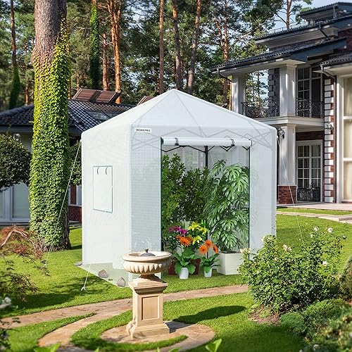 Miniatura 37 de WORKPRO Greenhouse, 56"X 28" X 77" Portable Small Greenhouses for Outdoors & Indoors, Sturdy Green House Kit with Thicken PE Cover, Windows, 3 Tier