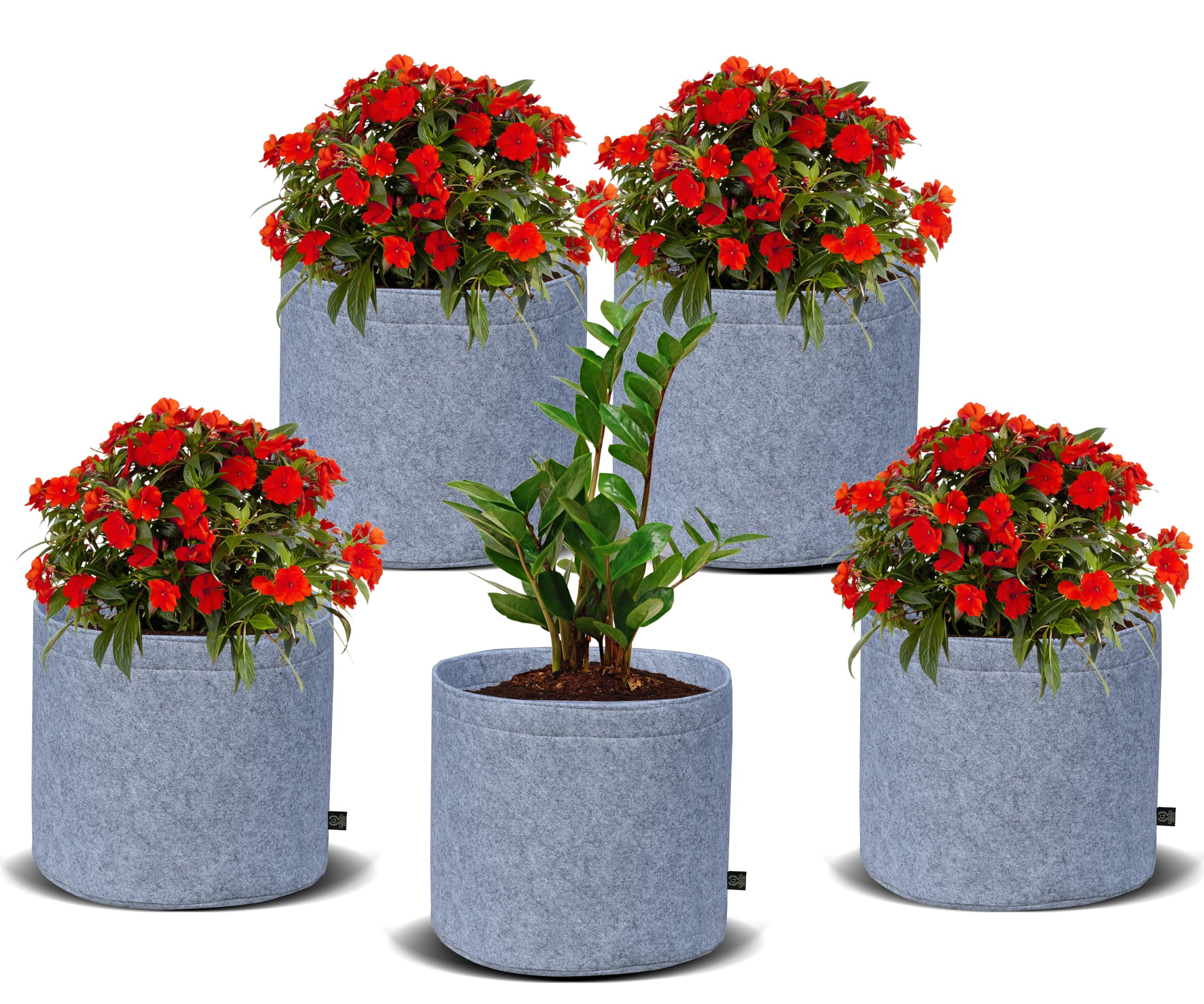 GREEN DECOR -Heavy Duty 400 GSM Non Woven Fabric-Vegetable/Flower/Plant Grow Bags Pots for Plants & Gardening - Grey Color -(Width) 14 Inch X (Height) 12 Inch - Pack of 5 Piece (B0CFQB54ZS) Amazon Price History, Amazon Price Tracker