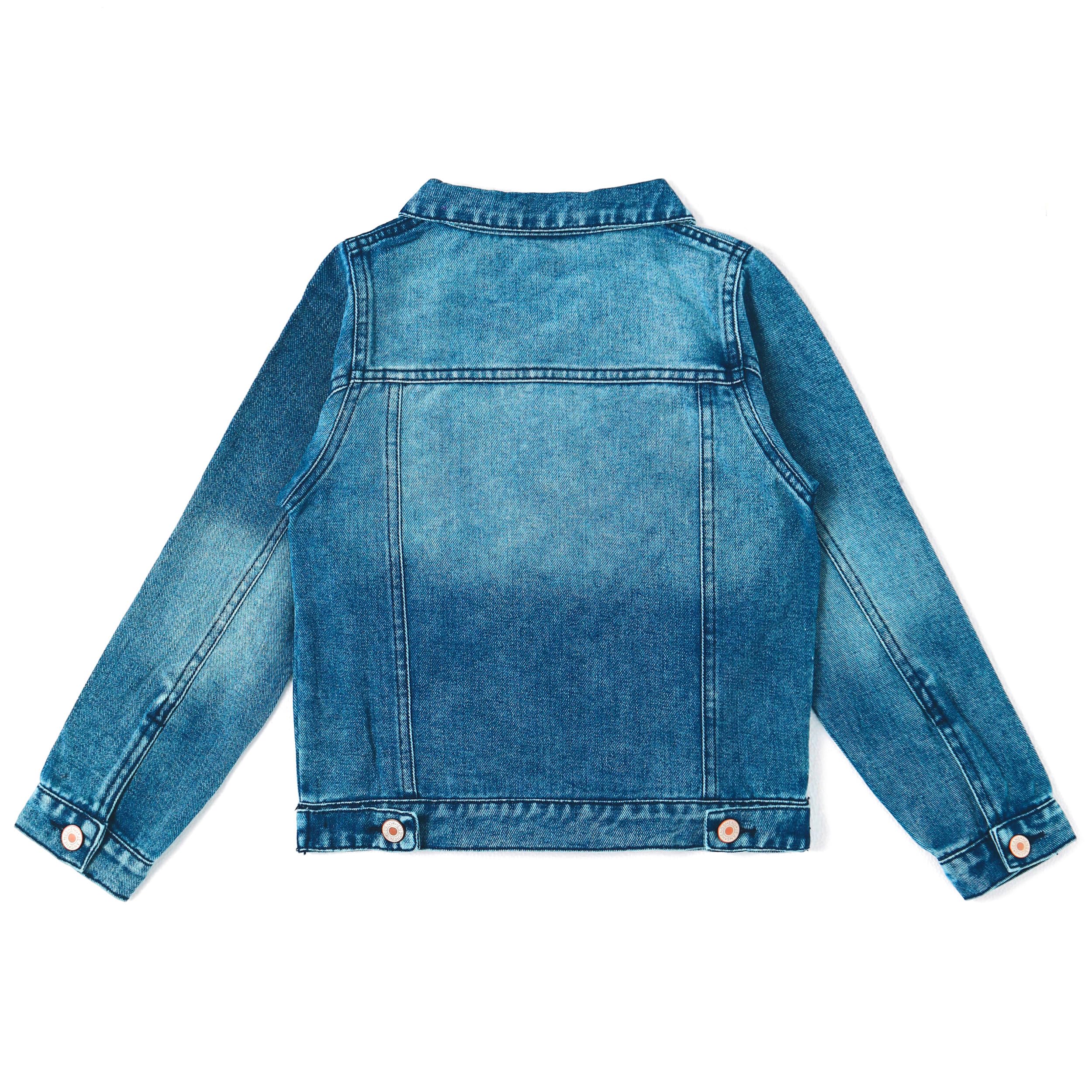 KIDSCOOL SPACE Chaqueta de mezclilla simple para niños pequeños, traje de abrigo de mezclilla suave lavado a la piedra