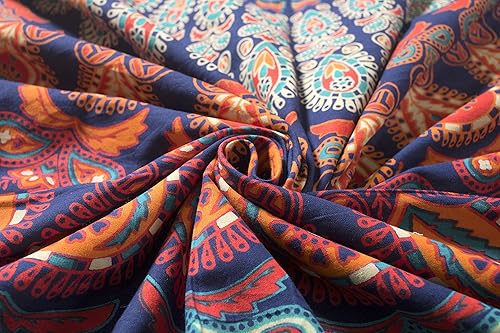 Miniatura 8 de Popular Handicrafts - Cortina de paneles con diseño de mandala de pavo real hippie bohemio indio hermoso, color azul multi