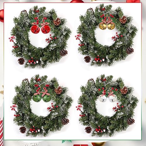 Miniatura 6 de Cascabeles de Navidad, 12 campanas grandes, color rojo, blanco, verde, dorado, redondas, para el hogar, manualidades, árbol de Navidad, suministros