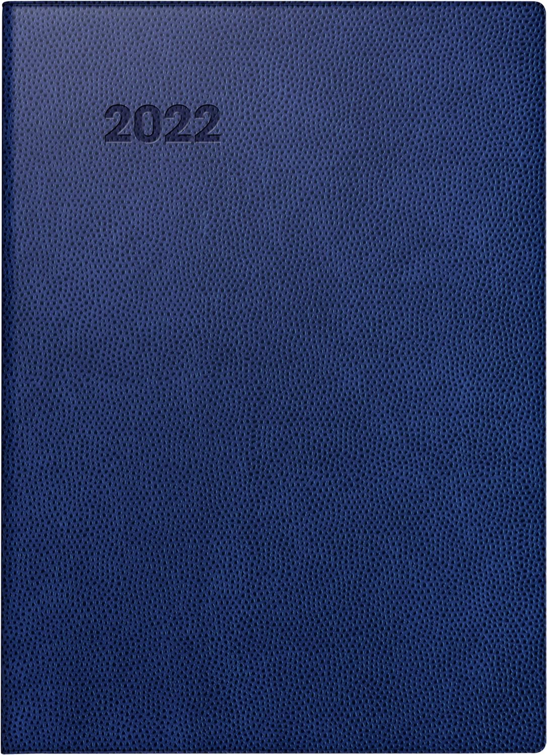 BRUNNEN 1073111302 Pocket Diary Model 731 11, 2 Pages = 1 Week, 10 x 14 cm, Blue Plastic Cover, Calendar 2022