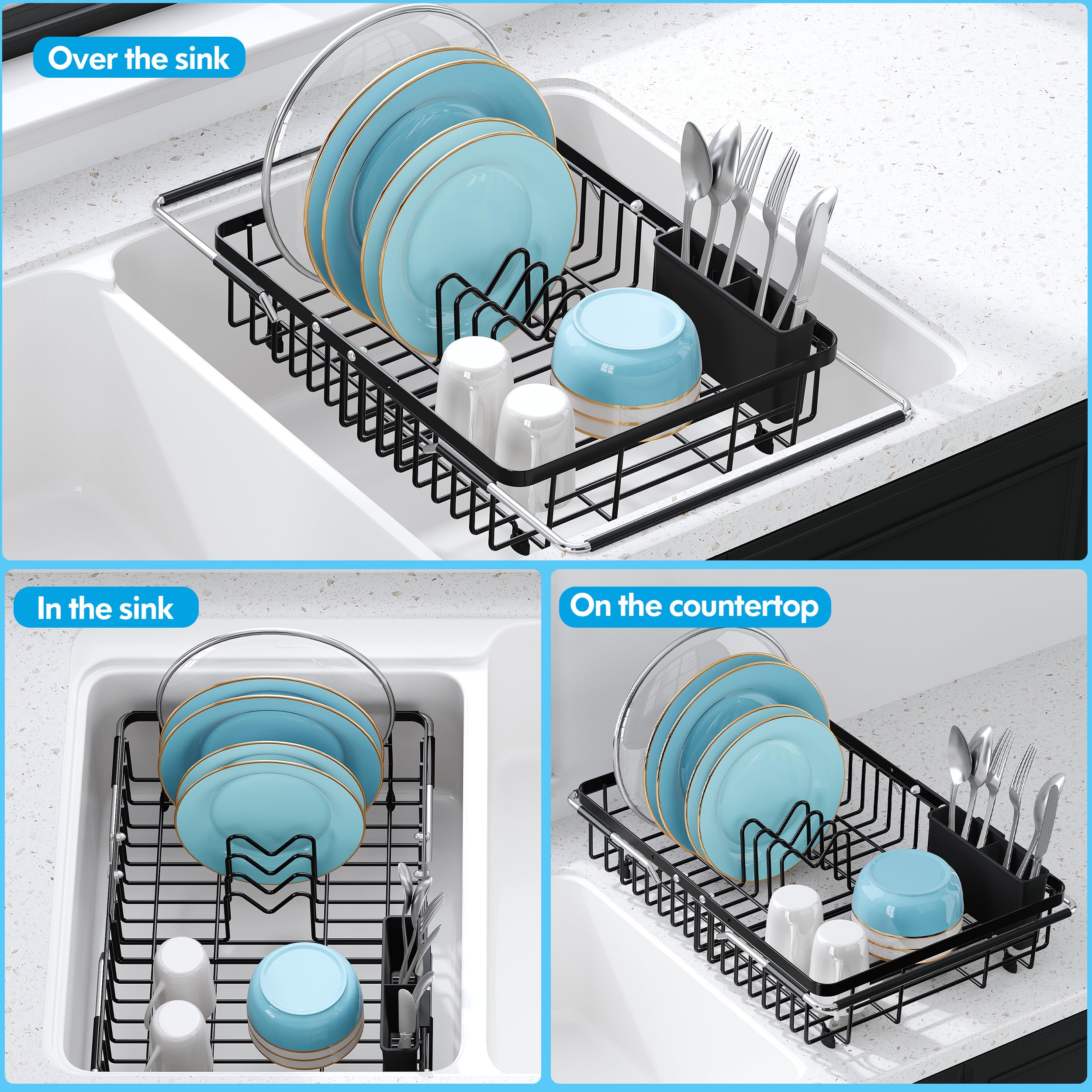 Snapklik.com : JASIWAY In Sink Dish Drying Rack, Expandable Stainless ...