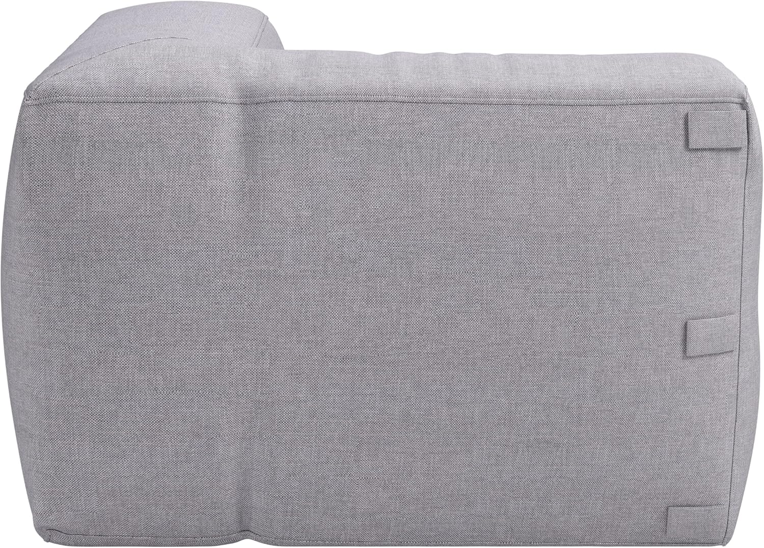 Zuo Luanda Corner Chair Gray, Gray Sectional, Modern Style, Patio Furniture, Outdoor Fabric, Removable and Washable Cushion Cover, 100% Polypropylene, Outdoor Living, 39.4" W x 39.4" D x 26.4" H
