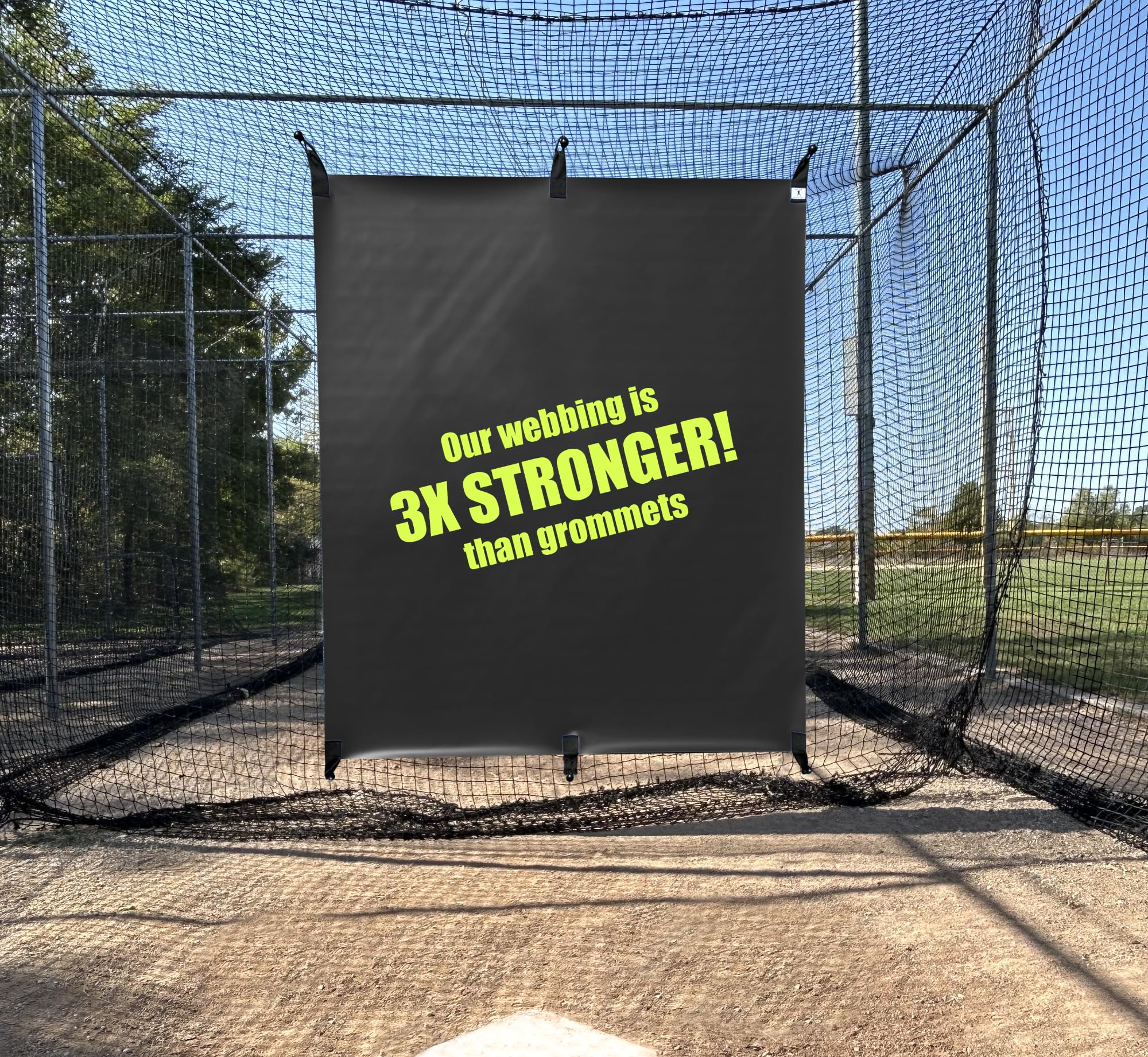 5 X 6 - Outdoor Batting Cage Backstop (GBCC) - 6 Point Fastener System - Professional Hitting Facility BACKSTOPS - Since 2004 (Black)