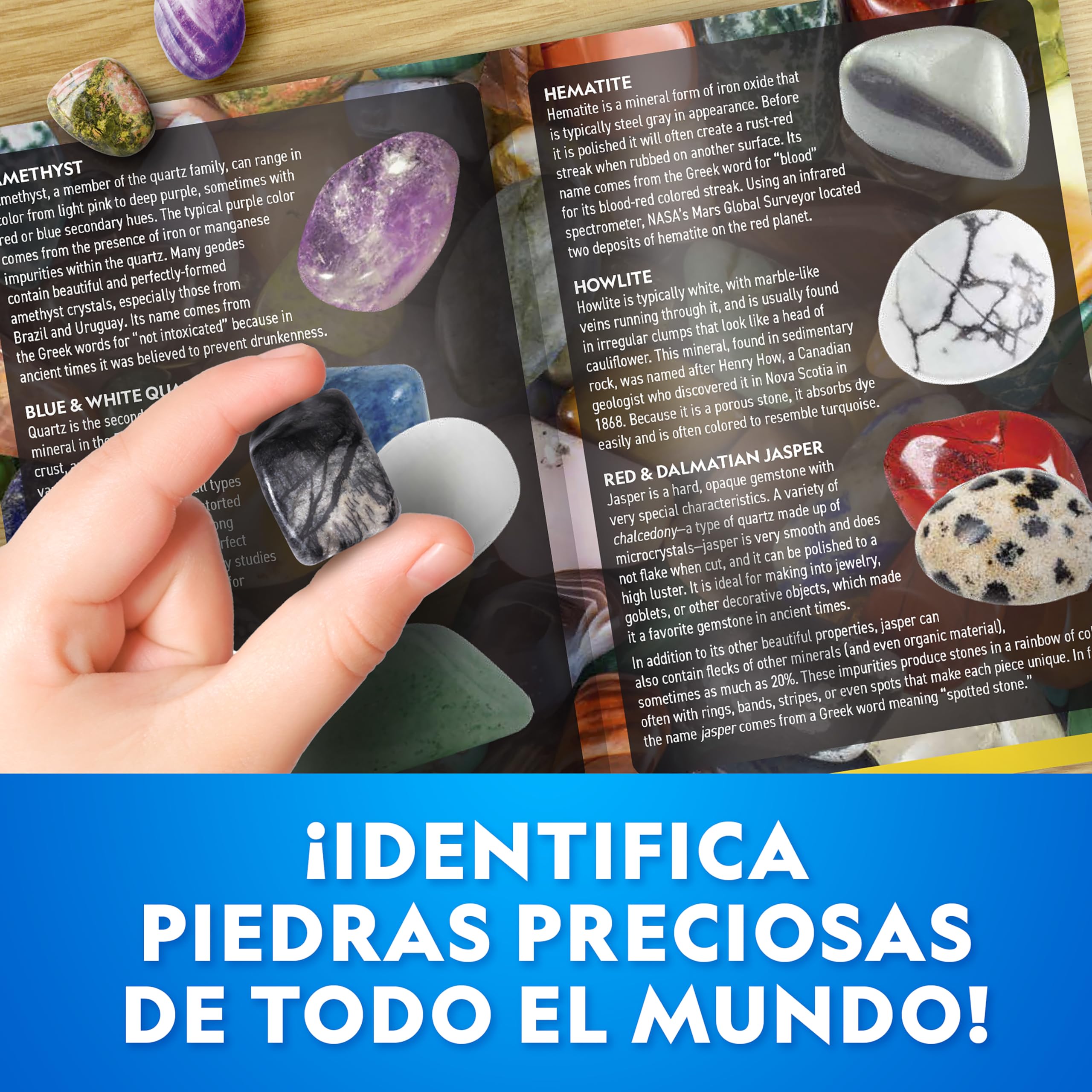 National Geographic Gran Kit de Excavación de Gemas – Extrae 50 Gemas Reales, Juego de Geología para Niños con Ladrillo Gigante, Herramientas, Guía Educativa y Hoja de Identificación