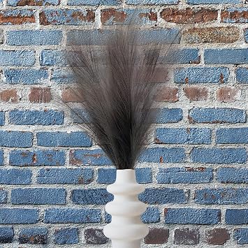 Artificial Faux Pampas Grass Large, 6Pcs 34" Fake Artificial Pampas Grass Decor Tall Fluffy Stems, Table Vase Filler Centerpiece for Living Room Kitchen Decor Boho Decor Wedding -Grey