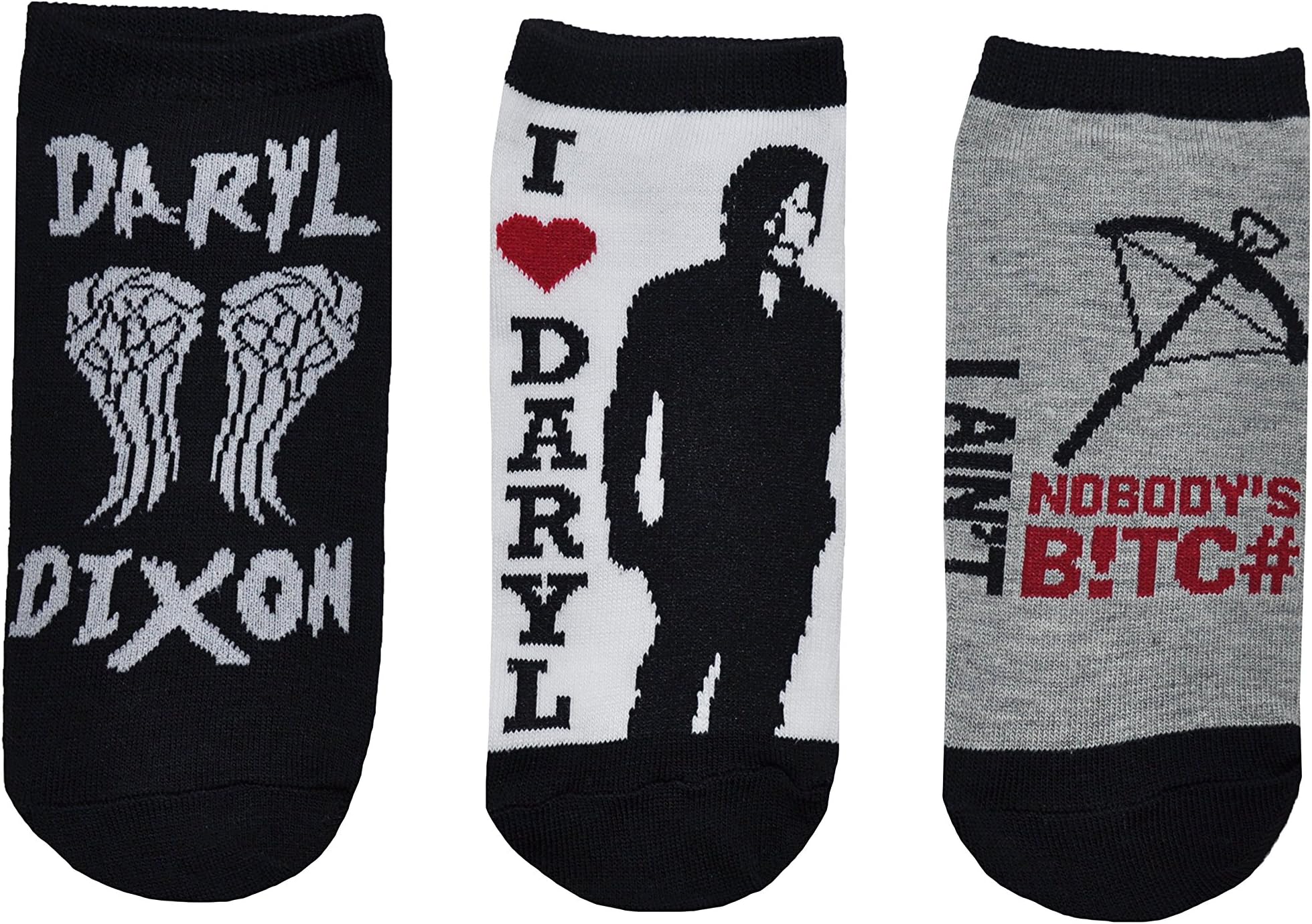 The Walking Dead Lowcut Socks (3 Pair) - Daryl Dixon - Fits Ladies Shoe Size: 4-10