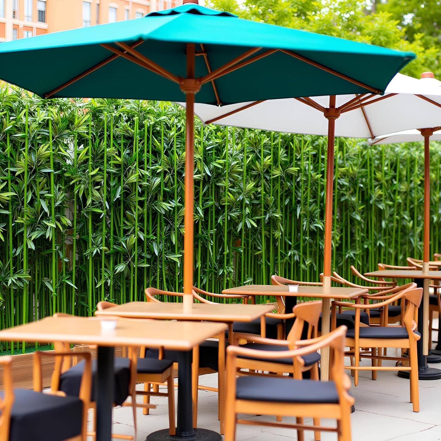 Artificial Bamboo Tree 4FT (20 Pack) - Fake Bamboo Plant Privacy Screen Outdoor with Zip Ties & Decor, UV-Resistant Faux Bamboo Poles for Patio, Garden, Balcony & Indoor Decor