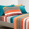 Lush Decor Boho Stripe Soft Sheet 6 Piece Set, King, Turquoise & Tangerine