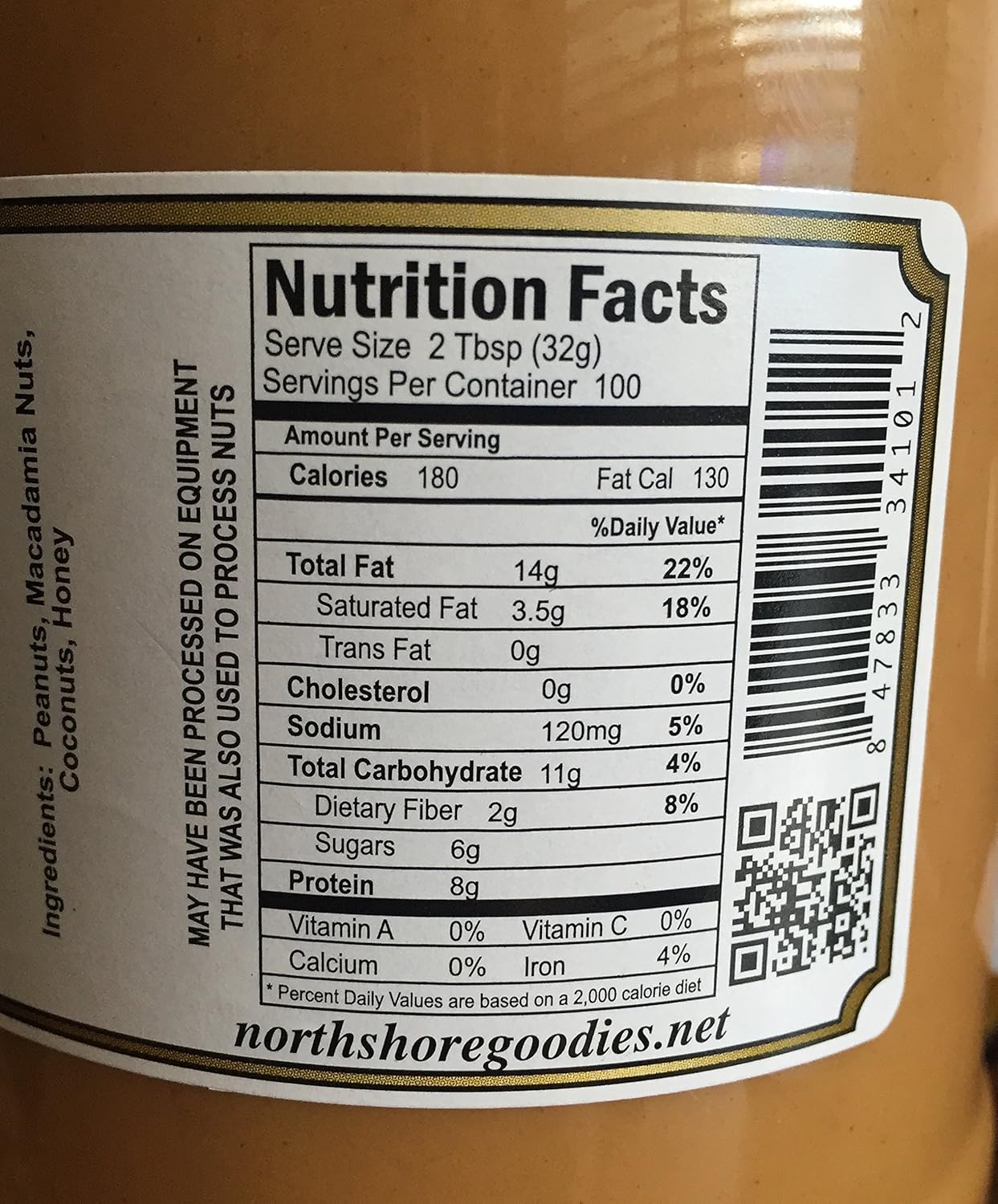 Macadamia Nut Honey Coconut Peanut Butter - 2lbs