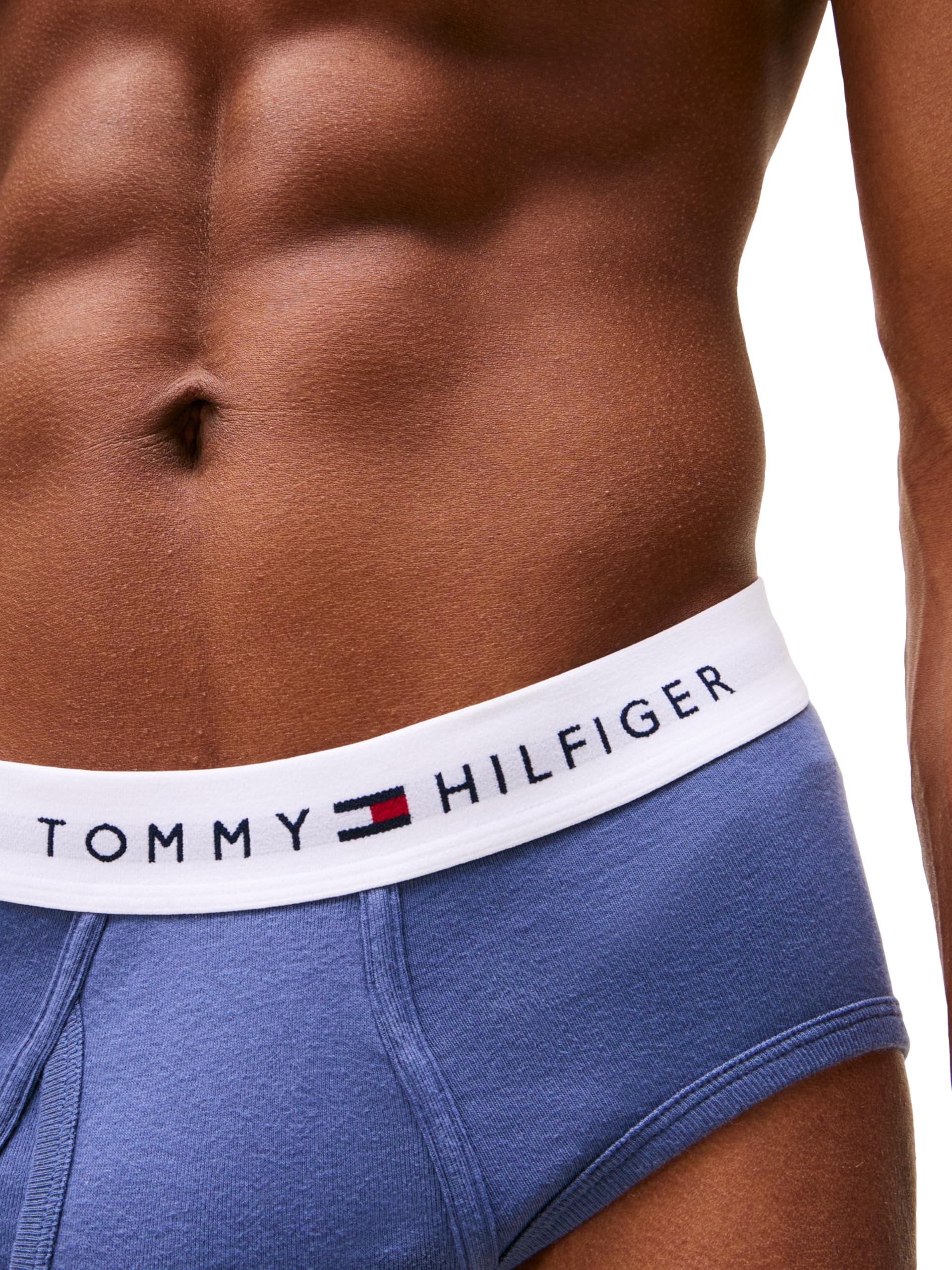 Tommy Hilfiger Men's Cotton Classic 4-Pack Brief: X-Large 1 Breezy Blue, 1 Bank Blue, 2 Desert Sky