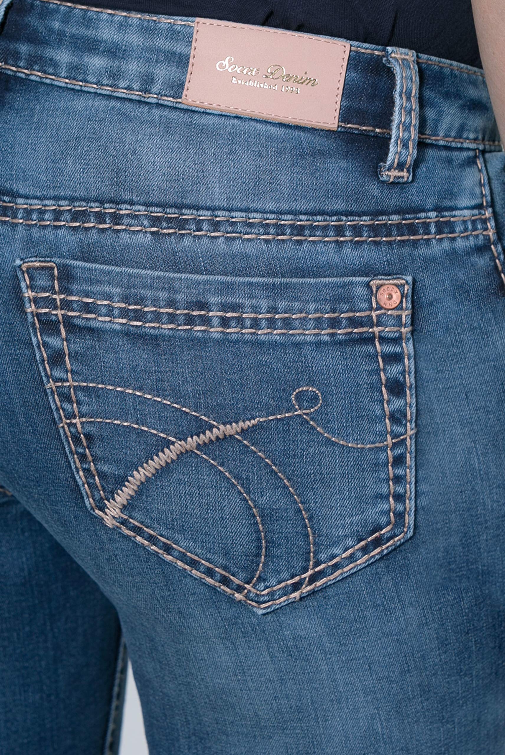 SOCCX Damen Jeans RO:My Regular Fit | Bequeme Stretch Denim mit geradem Bein, mittlerer Bundhöhe & formstabilem Alltag, Büro & City-Looks | Dark Stone Used, 30 30