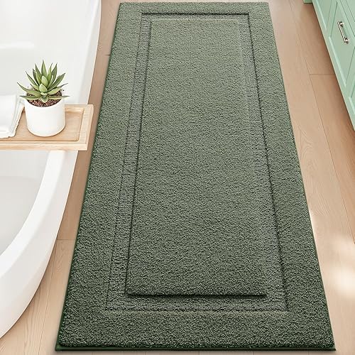 Miniatura 16 de LUMI Alfombras de baño ultrasuaves antideslizantes con parte trasera de goma, absorbente y lavable, de secado rápido, alfombra de felpa de