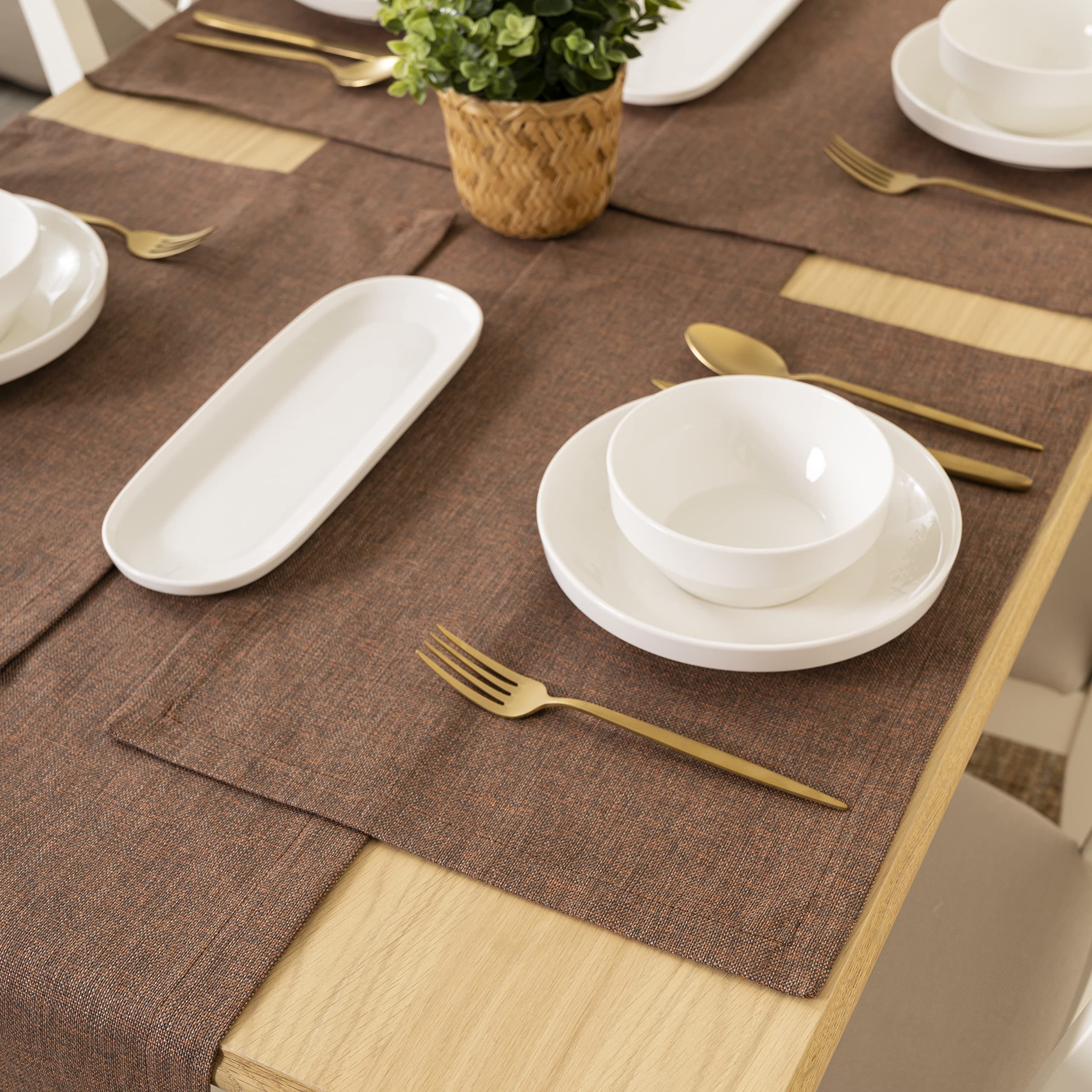 TOSHE Placemats 14 x 19 Inch Placemats Set of 4 Linen Type Fabric