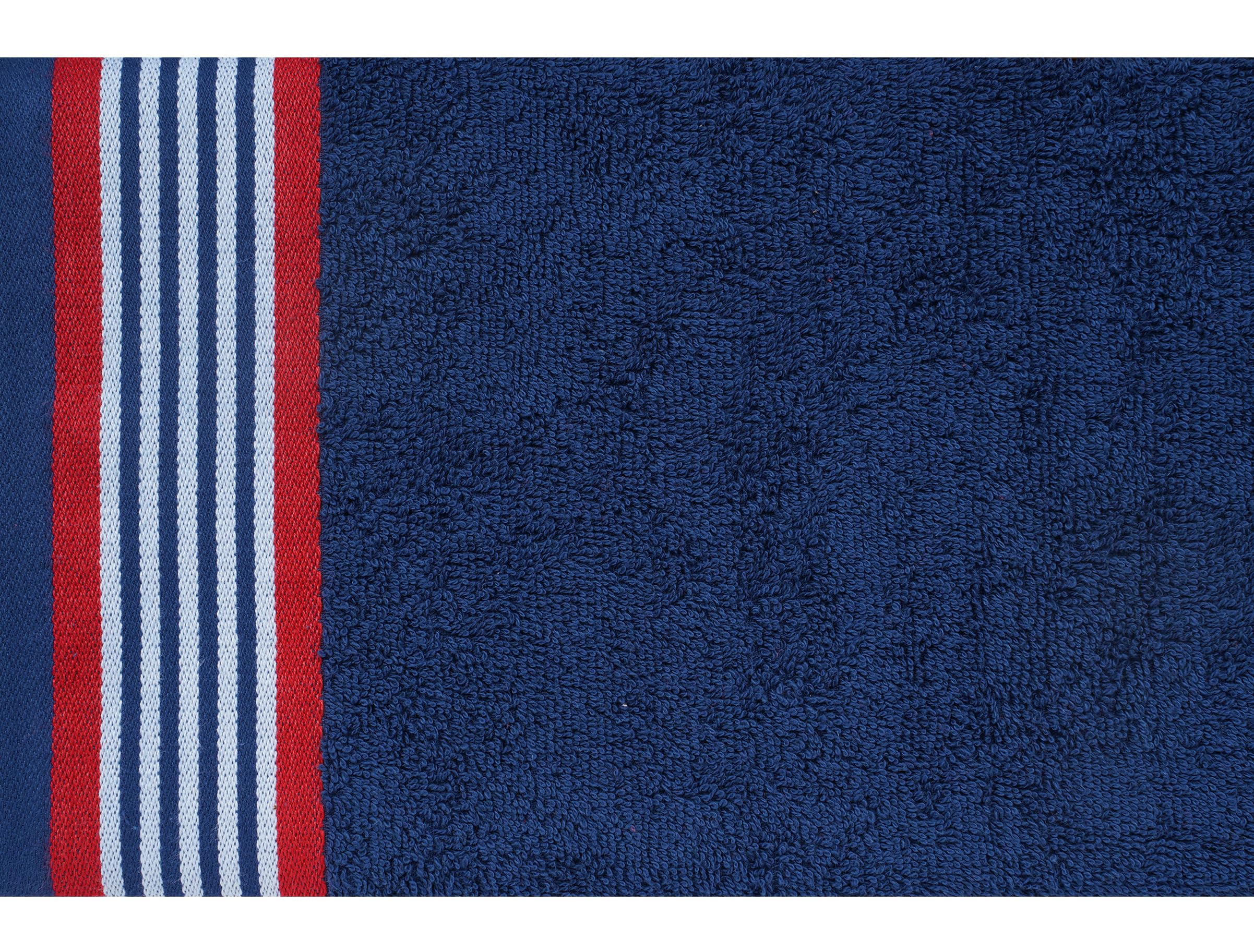 CASA COPENHAGEN Set di 2 Telo da bagno, cotone, blu e rosso American | He & She Set di asciugamani in 100% cotone egiziano (190x80cm) per spiaggia, doccia e piscina (set regalo per donna e uomo)