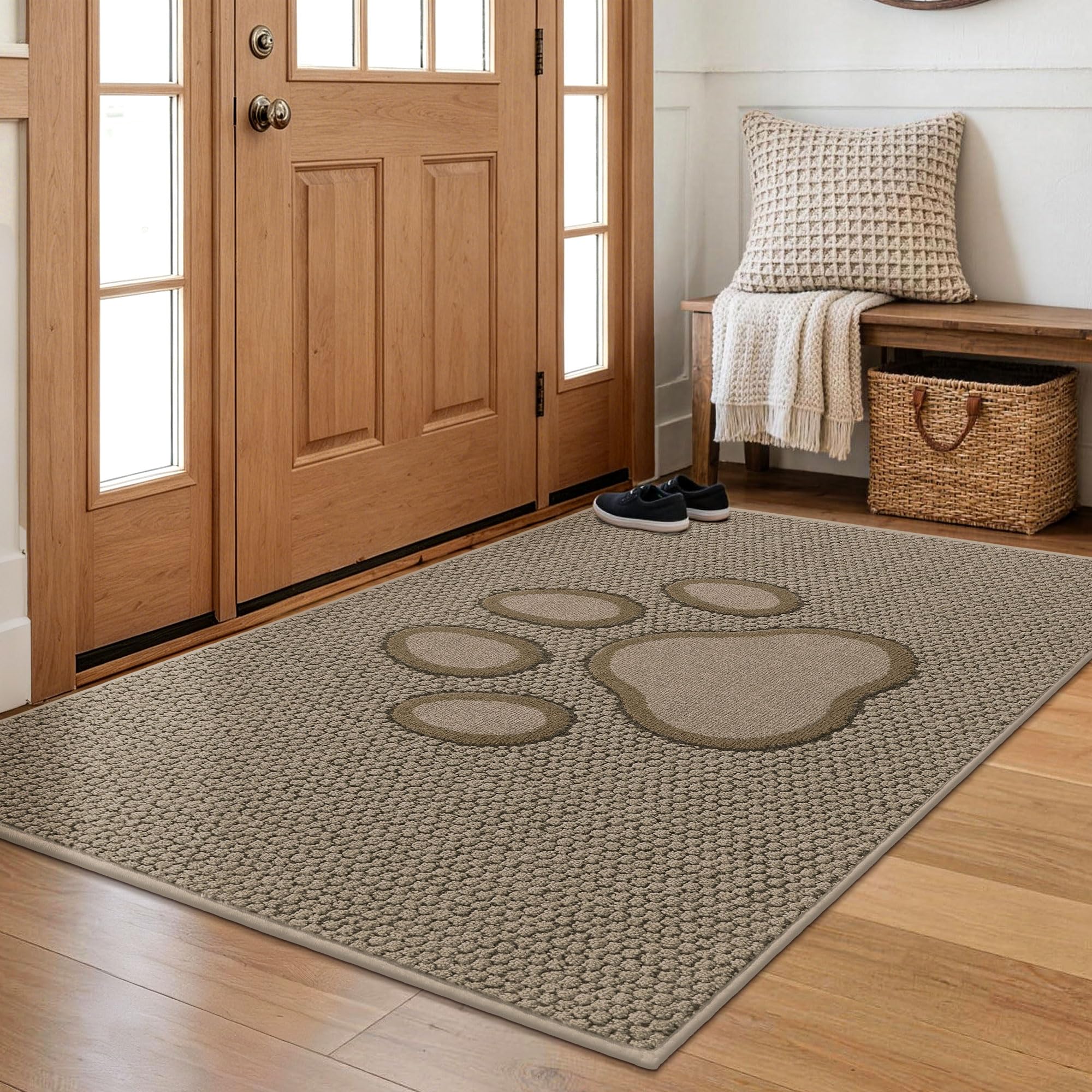 Dog Door Mat - Paw Print Entry Rug -25