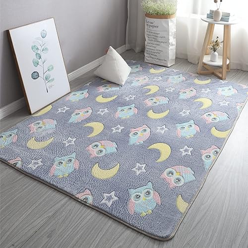 Miniatura 27 de Alfombra luminosa que brilla en la oscuridad para dormitorio, sala de estar, única, suave, lavable, moderna, alfombra de interior para dormitorio