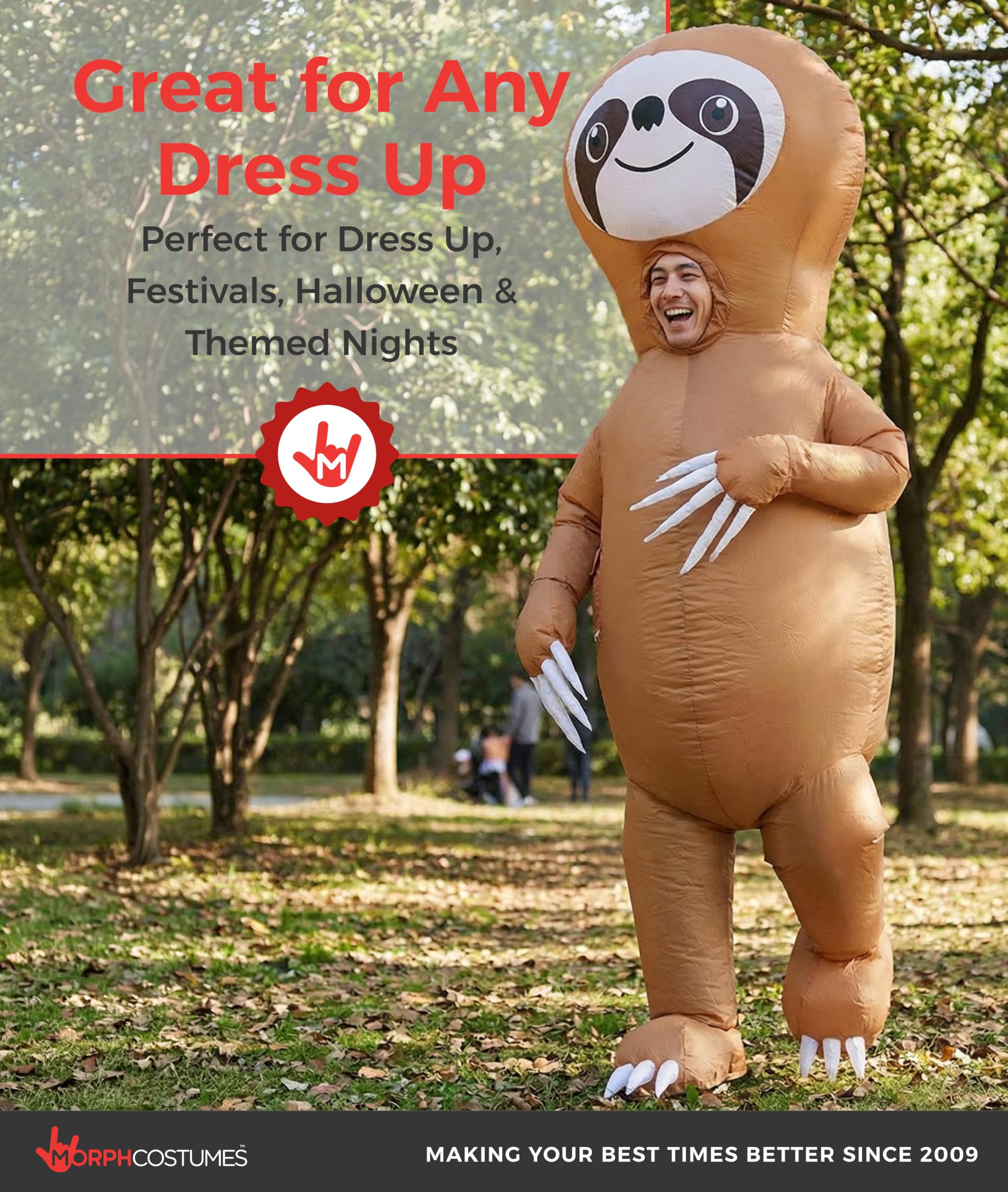 Morph Disfraz Hinchable Oso Perezoso Adulto, Disfraces Animales para Carnaval y Halloween, Talla única