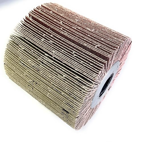 Miniatura 4 de SIGNI Rueda de dibujo de pulido de papel de lija compatible con máquina de bruñidopulidoralijadora 4.724x3.937 in (lija de grano 60)