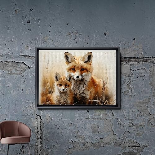 Miniatura 7 de Fox Mother Cub Print, In The Style Of Stencil,Based, Kids Wall Art, Kids Wall Art Display, Mom And Baby Animal Art Print, Wall Art, Wall Decor