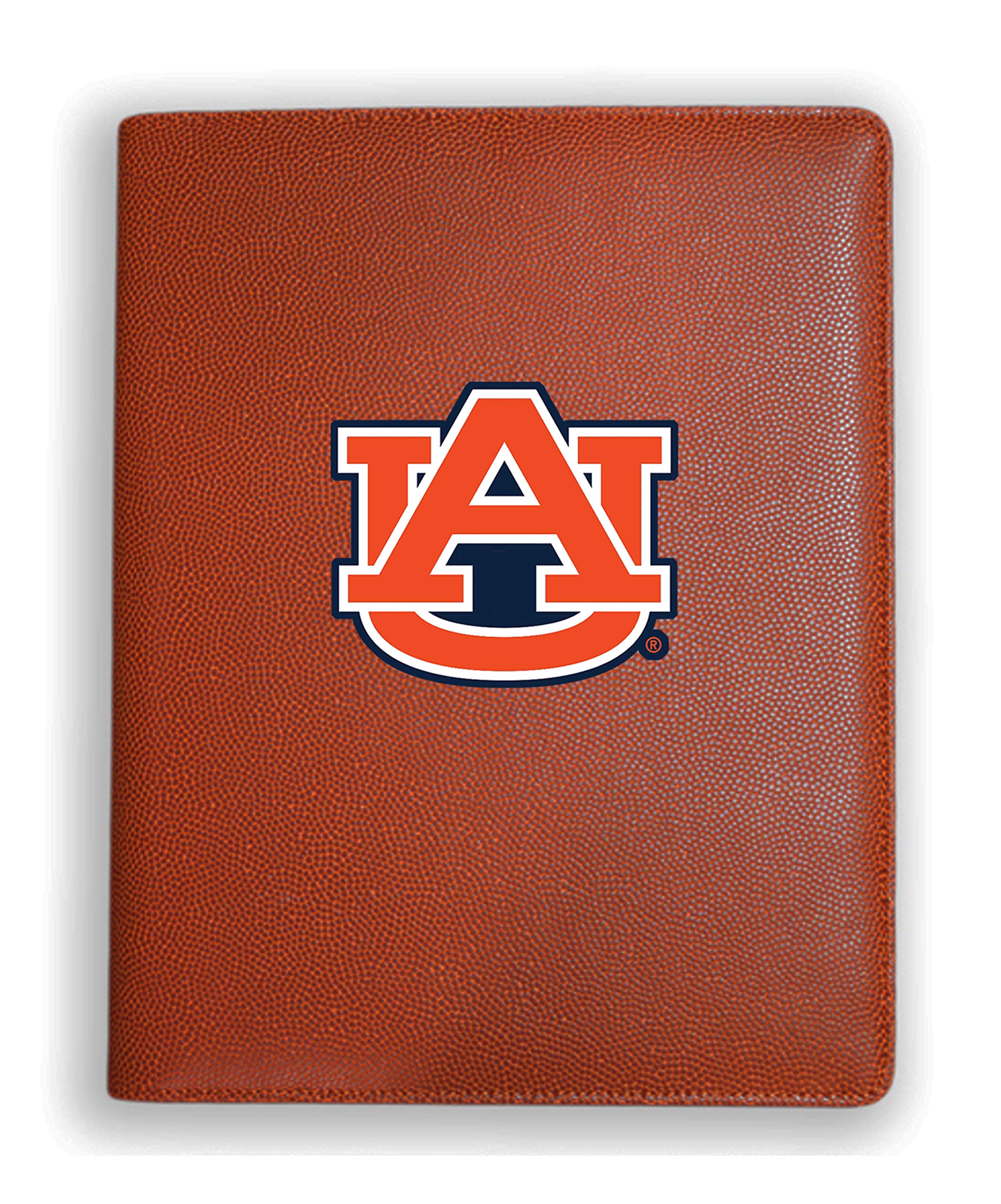 Basketball Leather Auburn Tigers Portfolio Padfolio Notebook Planner Pad - Made from Actual Basketball Materials - Orange