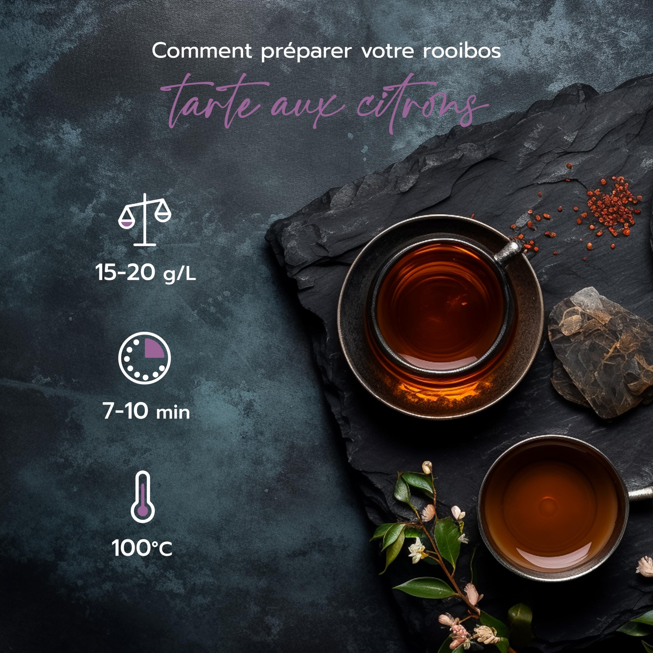 Matsue Tea - Tarte aux citrons Naturel - Rooibos en vrac - Saveur Biscuit aux Citrons - 100% Naturel - Qualité Premium - Tisane de Rooibos Naturel et Rafraichissante - 250 g