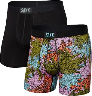 Saxx Men's Underwear - Vibe Super Soft Boxer Brief 2Pk with Built-in Pouch Support - Underwear for Men, Spring