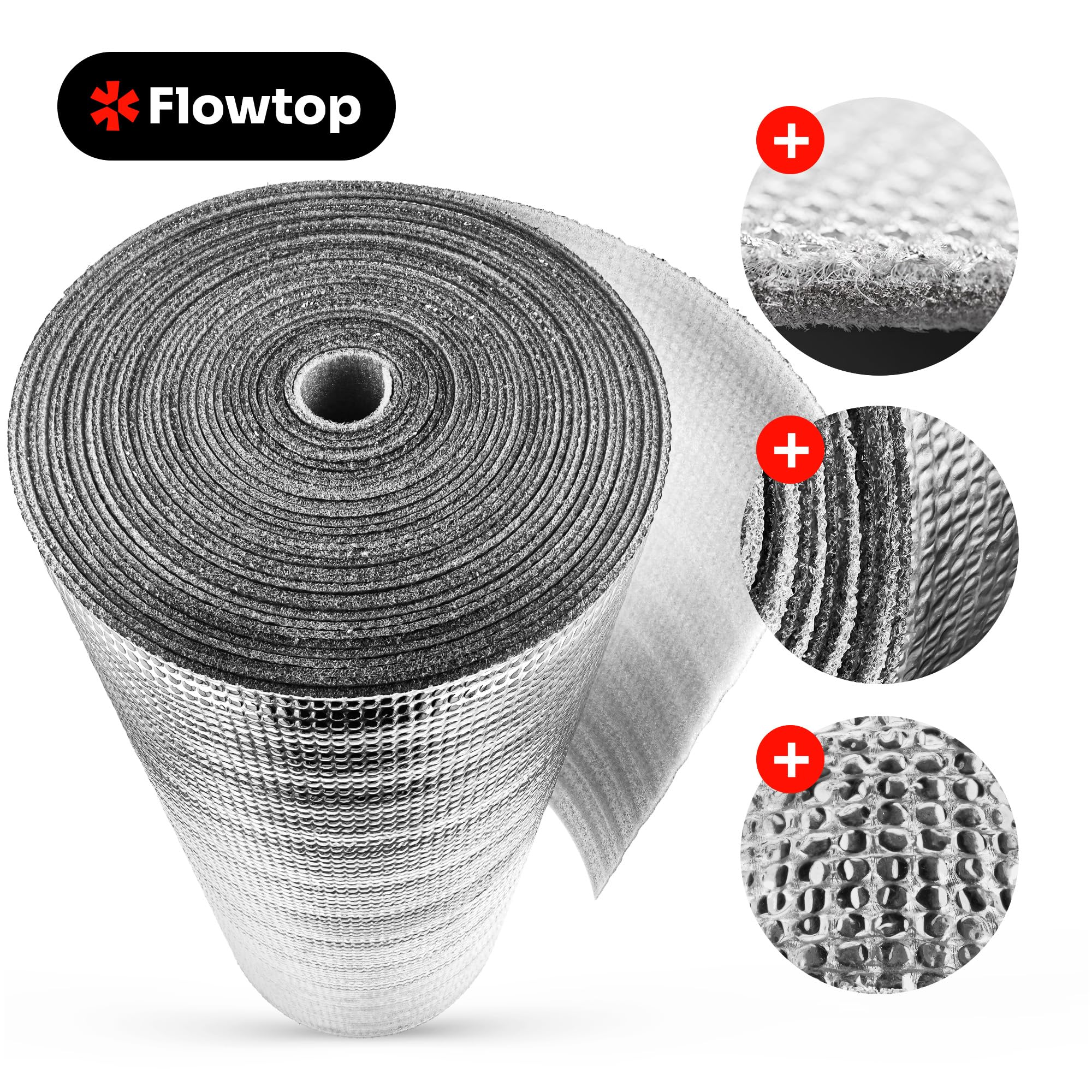 HEIZKÖRPER REFLEXIONSFOLIE 15 M X 0,5 M ISOLIERFOLIE WANDISOLIERUNG REFLEXIONSPLATTE FLOWTOP Reflektionsfolie Isoliermatten 3 mm Thermomatte Alufolie Isolierung Dämmfolie Metallisch