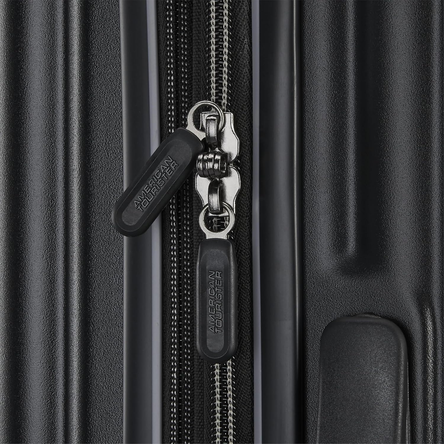 American Tourister Fathead Carry-On Luggage - Airline Approved - Customize with Sports or Character Decal - Durable Hardshell with 1.5" Expansion - 360° Spinner Wheels - RightHeight™ Handle - Black