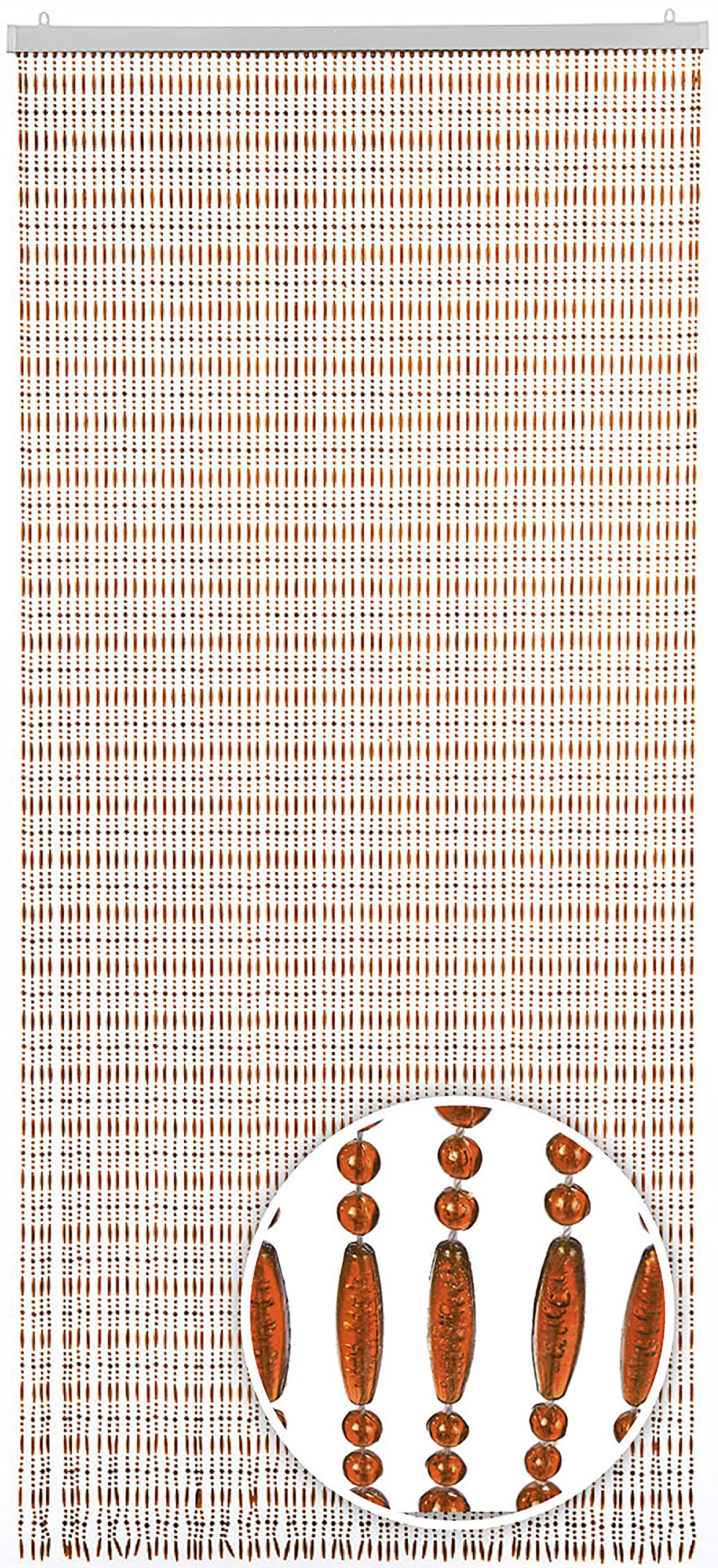 Kobolo Türvorhang Amber Perlenvorhang 90x200 cm - Dekovorhang - rechteckig - Zimmertüren, Balkon/Terrassentür