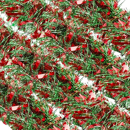 Miniatura 2 de Guirnalda de oropel de Navidad, guirnalda metálica de oropel con purpurina, guirnalda colgante para árbol de Navidad, decoración para interiores y