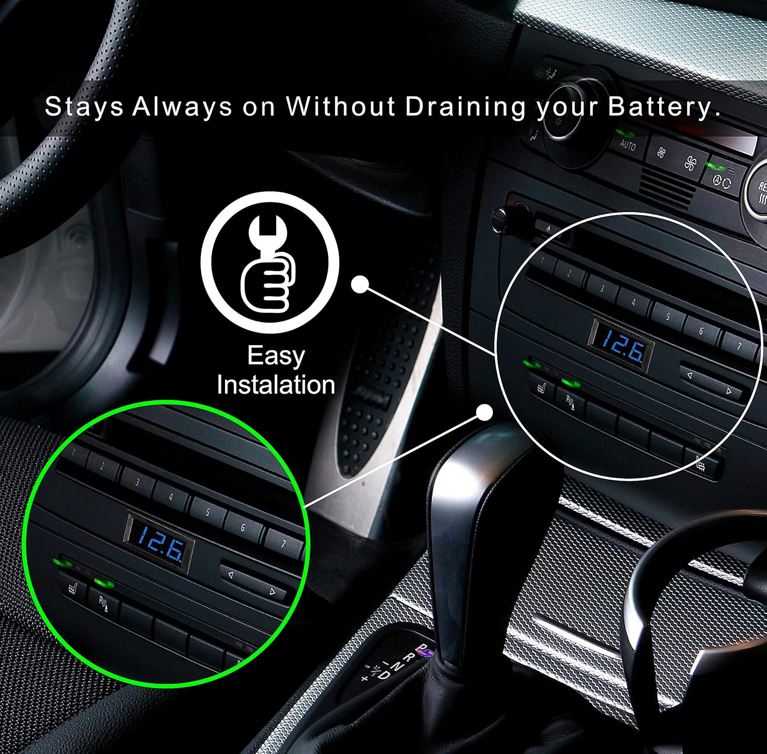 Comando DC4.2-31V Automotive Digital Voltmeter Gauge-Volt Meter for Cars Motorcycles ATV LUV Quad Bike RV Motorhomes SUV CUV Boats Truck Vans Golf carts Marine Off-Road and Other Transport (Blue) : Automotive