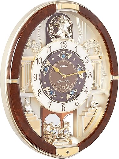 SEIKO Melodies in Motion Wall Clock, Golden Trumpets photo SEIKO Melodies in Motion Wall Clock, Golden Trumpets