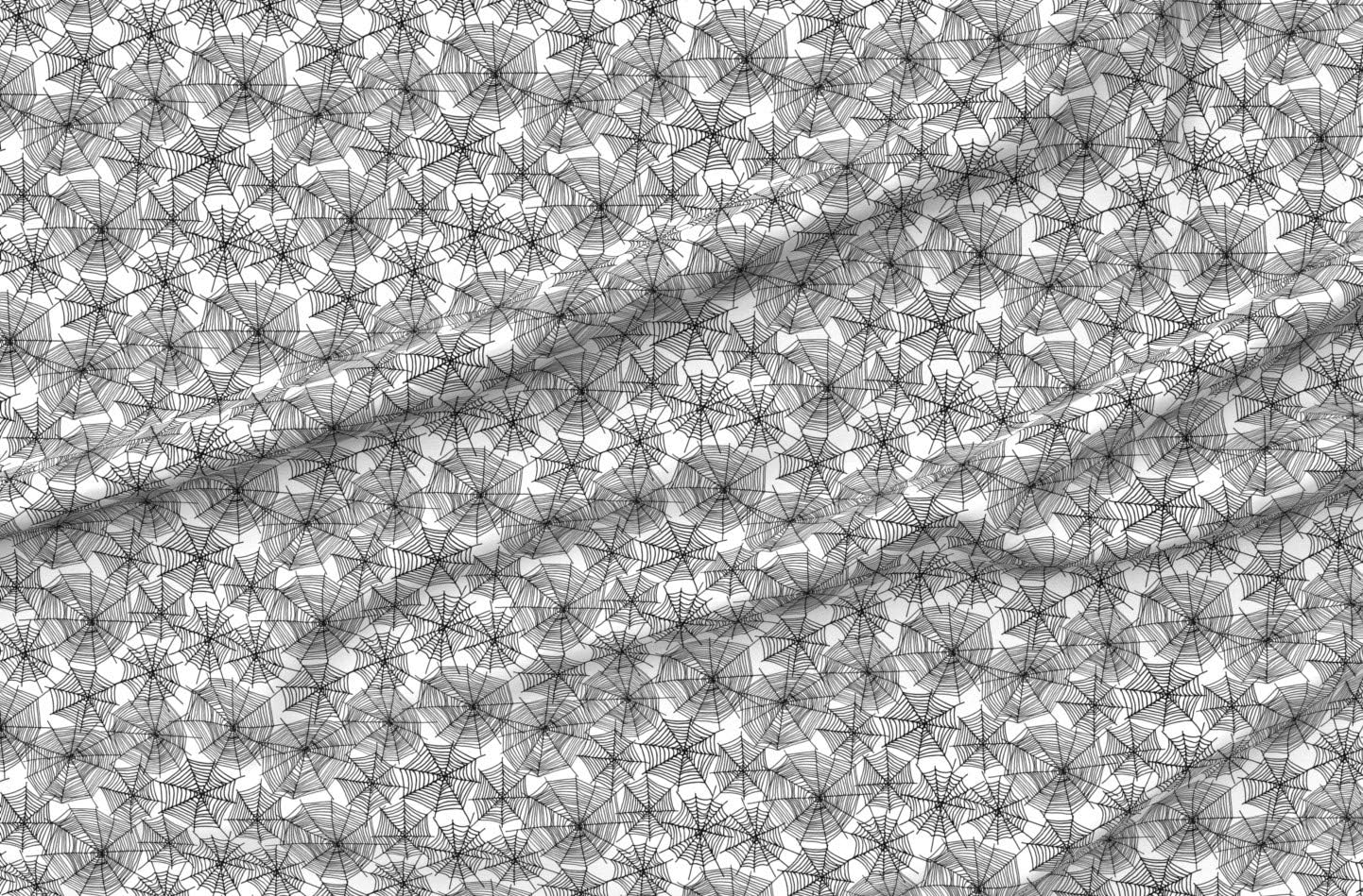 Spoonflower Fabric - Spider Black White October Spooky Scary Halloween Printed on Organic Cotton Sateen Fabric by The Yard - Sewing Quilting Apparel Home Decor