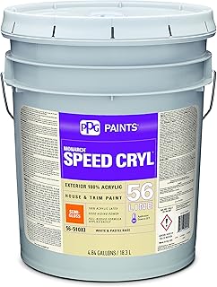 Monarch Speed Cryl Exterior Acrylic Paint, Semi-Gloss, White, 5 gal