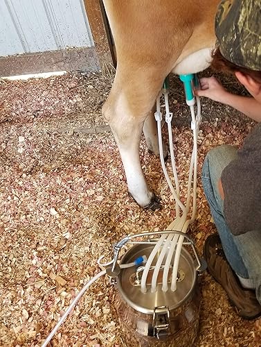 Miniatura 4 de Ordeñador eléctrico para cabras, vacas y ovejas. (acero inoxidable de 2.6 galones)