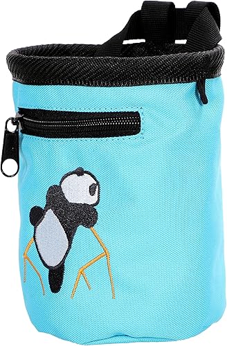 Miniatura 3 de AMC Bolsa de tiza bordada de panda escalada en roca con bolsillo con cremallera