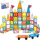 Magnetic Building Tiles, 134PCS Large Magnet Building Set,Magnetic Blocks, 3D STEM Stacking Toys, Magnets Toy for Kids Boys Girls