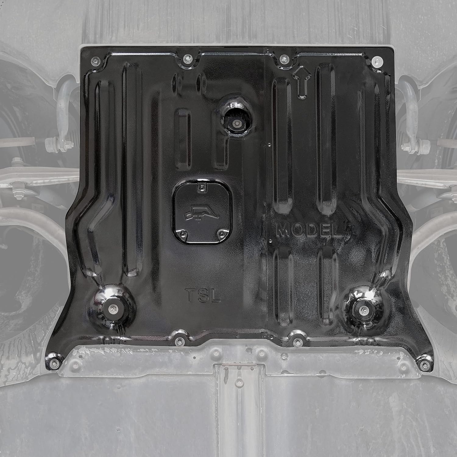 Front Rear Skid Plate Set Under Engine Guard Cover Splash Shield Cover for Tesla Model 3 2017-2024 / Model Y 2020-2024 Accessories - 2PCS