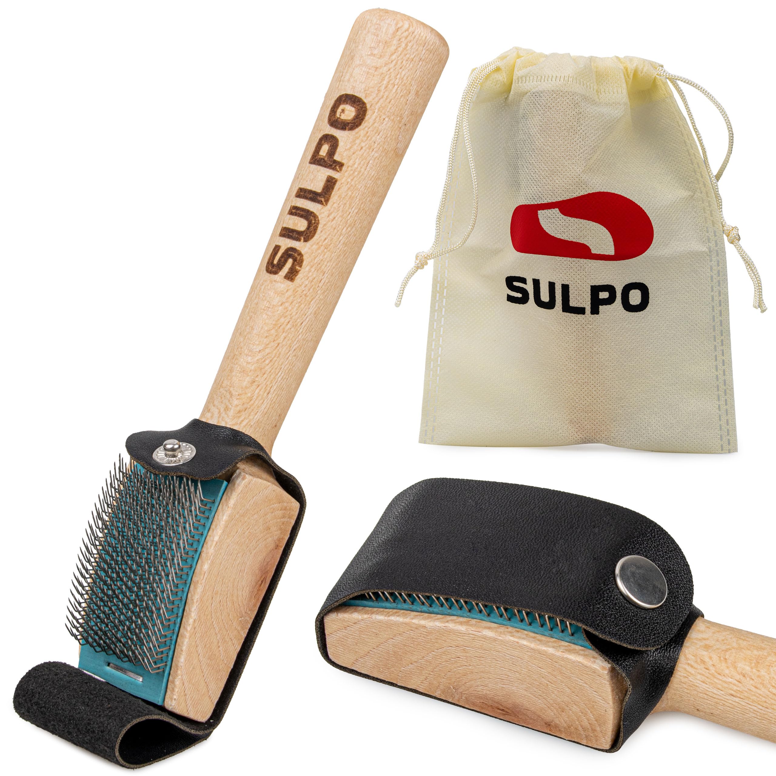 SULPO Cepillo para zapatos de baile con suela de cuero cromado, cepillo para desbastar la suela de cuero de los zapatos de baile, cepillo de madera para zapatos de baile con estuche (1)