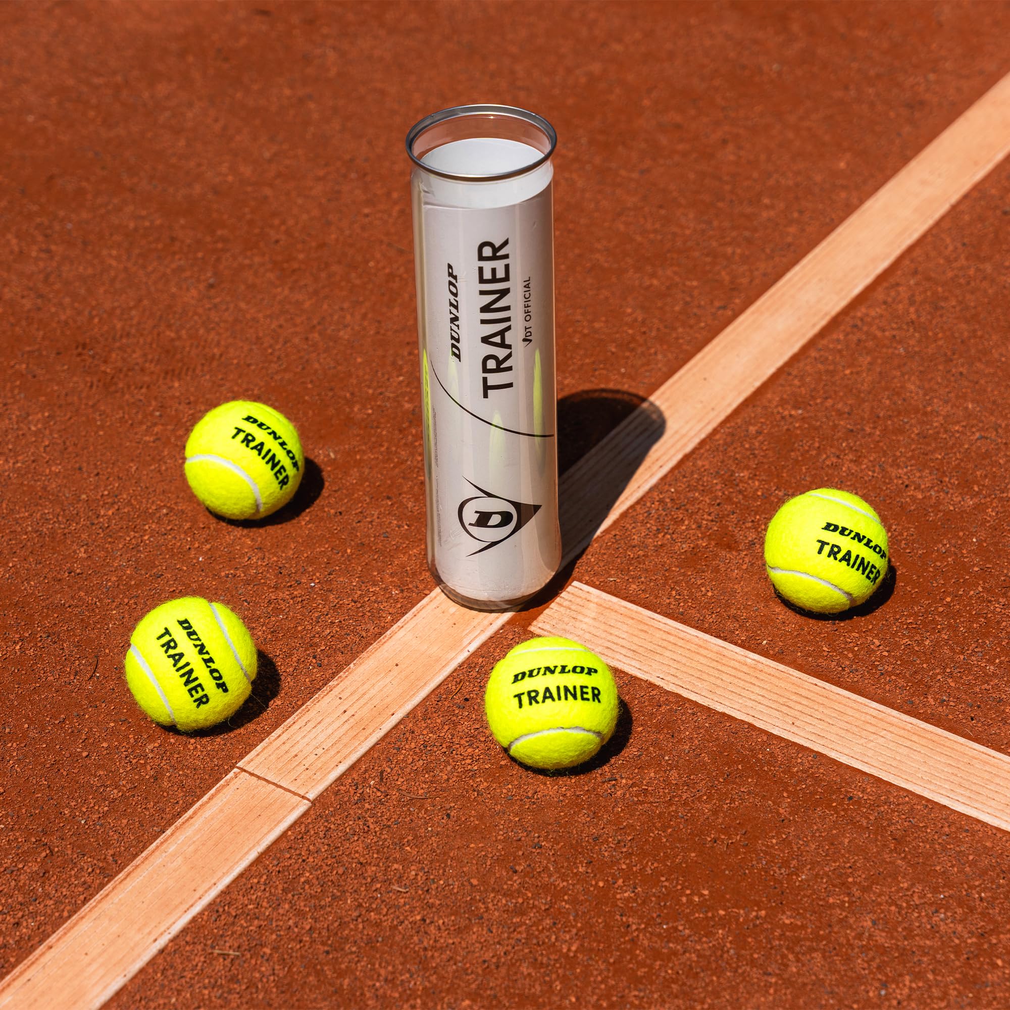 Dunlop tennis ball trainer, VDT official, premium tennis training ball - for sand, hard courts and turf (4 balls)