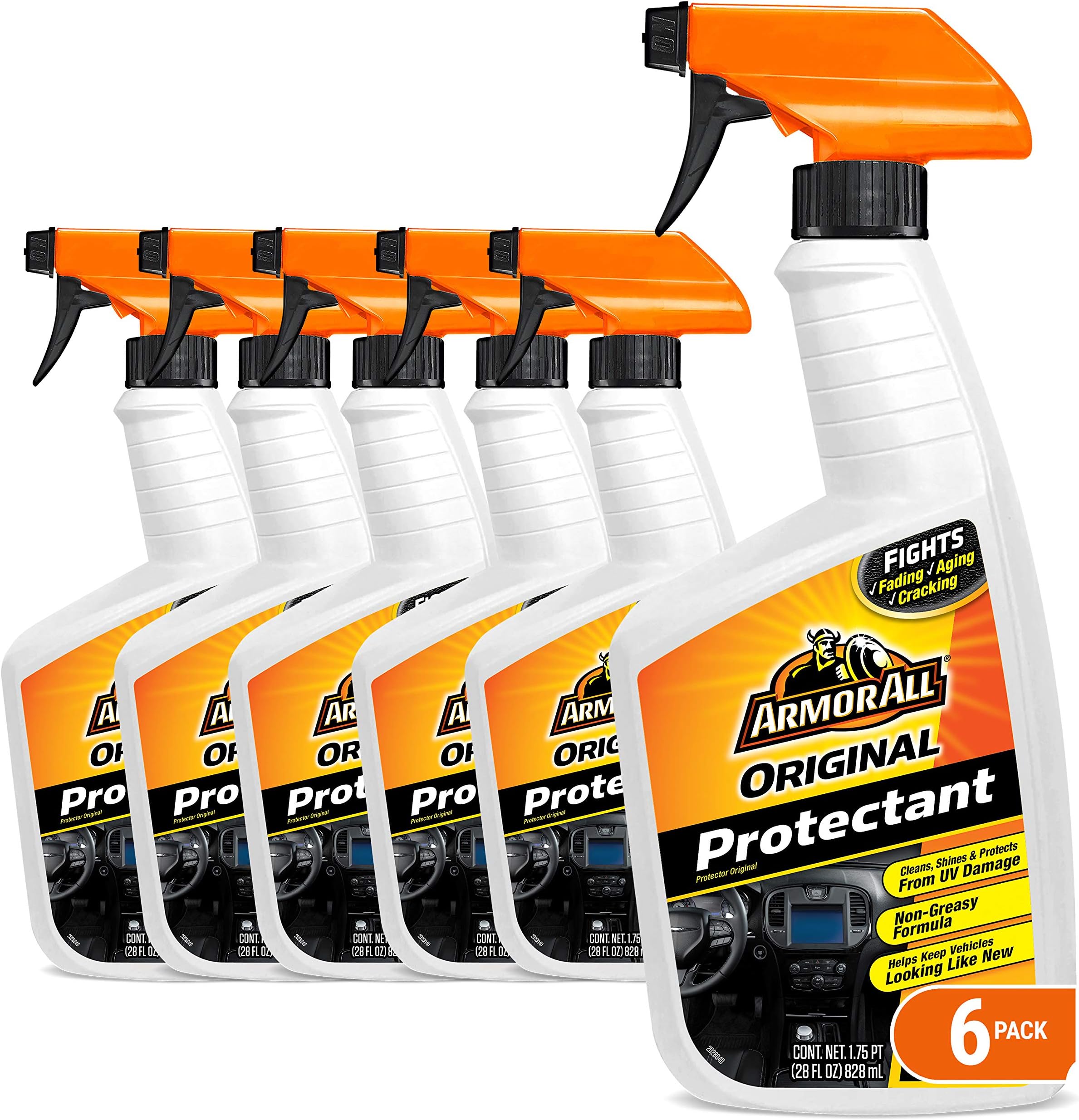 Interior Car Cleaner Spray Bottle, Protectant Cleaning for Cars, Truck, Motorcycle, 28 Fl Oz, Pack of 6, 10228-6PK