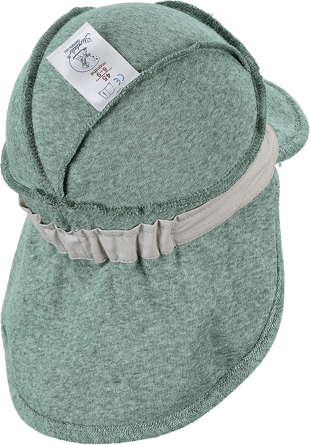 Sterntaler Dark Green Cotton Cap with Neck Protection
