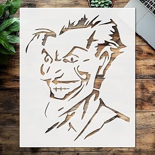 Jester Face Inspired Stencil 6 x 5 Inch Reusable Plastic Template for DIY Painting Scrapbooking Crafts and Halloween Home Decor
