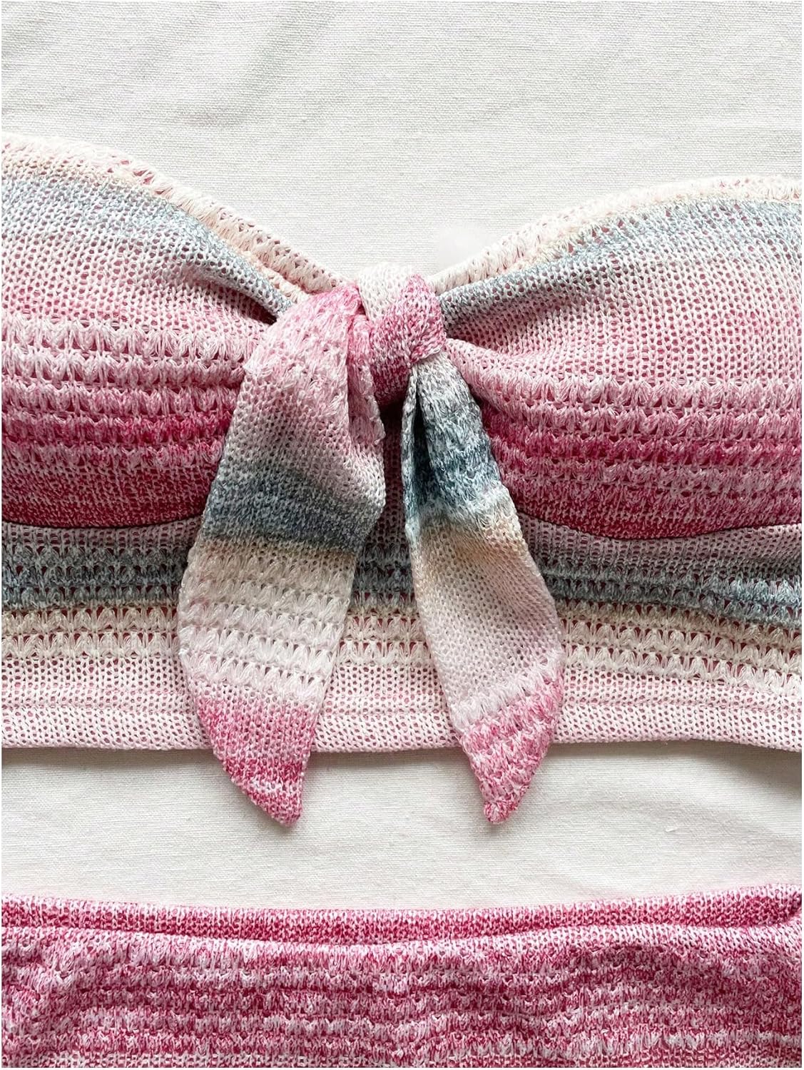 GORGLITTER Women's Two Piece Mini Skirt Sets Color Block Strapless Tube Top and High Waisted Skirts Cute Summer Outfits - Image 3