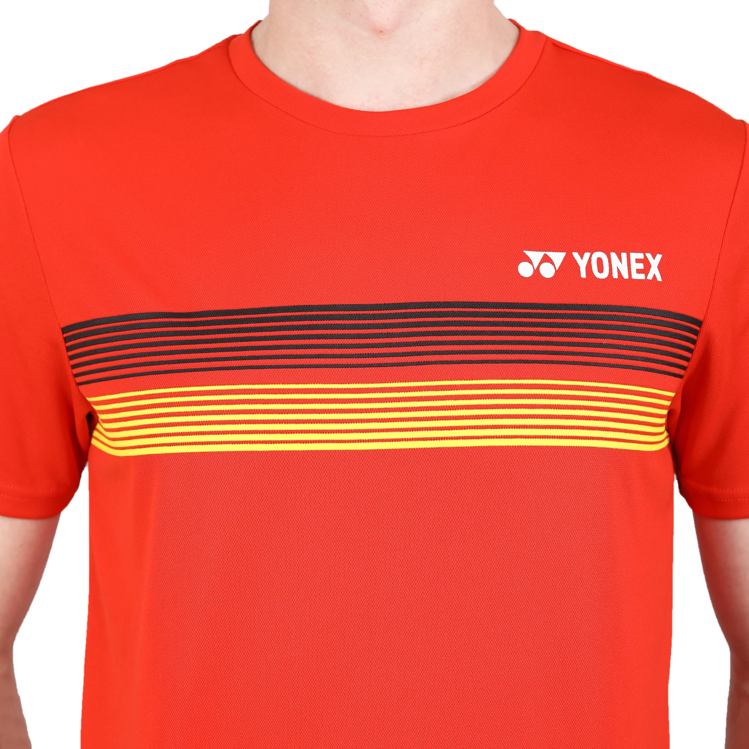 Badminton Apparel Tshirt Round Neck M 2532 Fiery RED M : Amazon.in