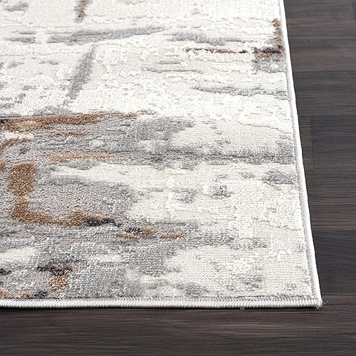 Miniatura 3 de Abani Rugs - Alfombra contemporánea de 5 pies 3 pulgadas x 7 x 6 pulgadas (5 x 8 pies) con trazos de pintura gris contemporánea, diseño moderno de